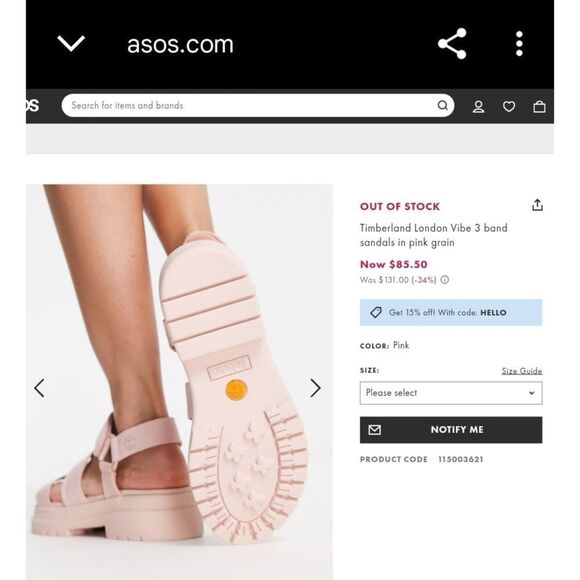 Timberland London Vibe 3 Band sandals In Pink Grain SIZE 9.5 Grandpa Fisherman - Picture 11 of 11